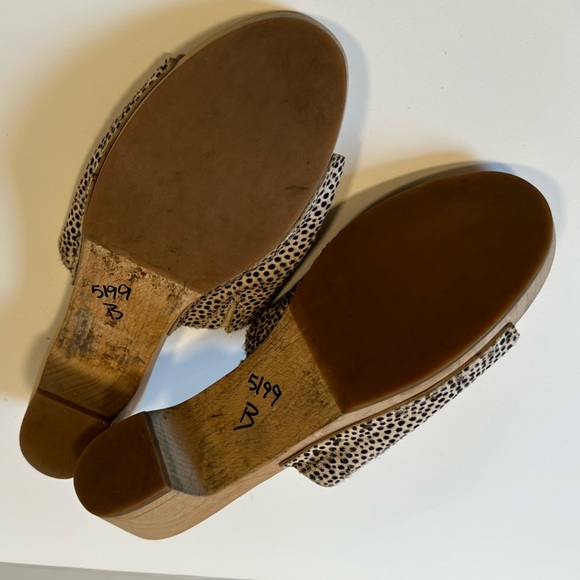 Madewell Evelyn Slide Open Toe Animal Print Clog Mules Sandals Size 9 - Picture 4 of 6